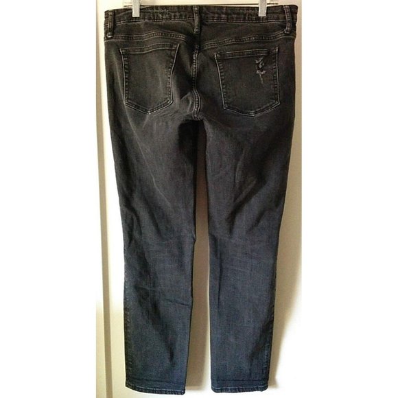 GAP 1969 31/12S Black Wash Distressed Always Skinny High Rise Jeans 26" inseam - Picture 7 of 7